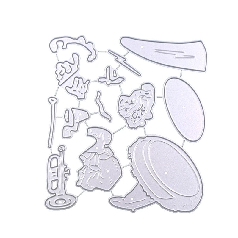 

Cartoon Figure Playing Trumpet Metal Cutting Dies Stencil DIY Embossing Template