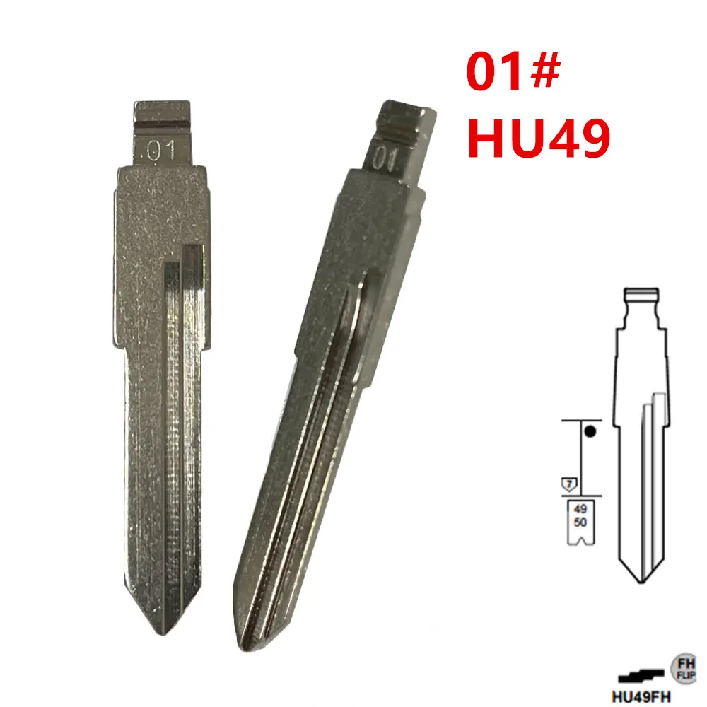 

10 шт. 01 # HU49 необработанный флип-ключ для VW Jetta Santana для KD Keydiy Xhorse VVDI пультов дистанционного управления Универсальный No.01 металлический Автомобильный ключ