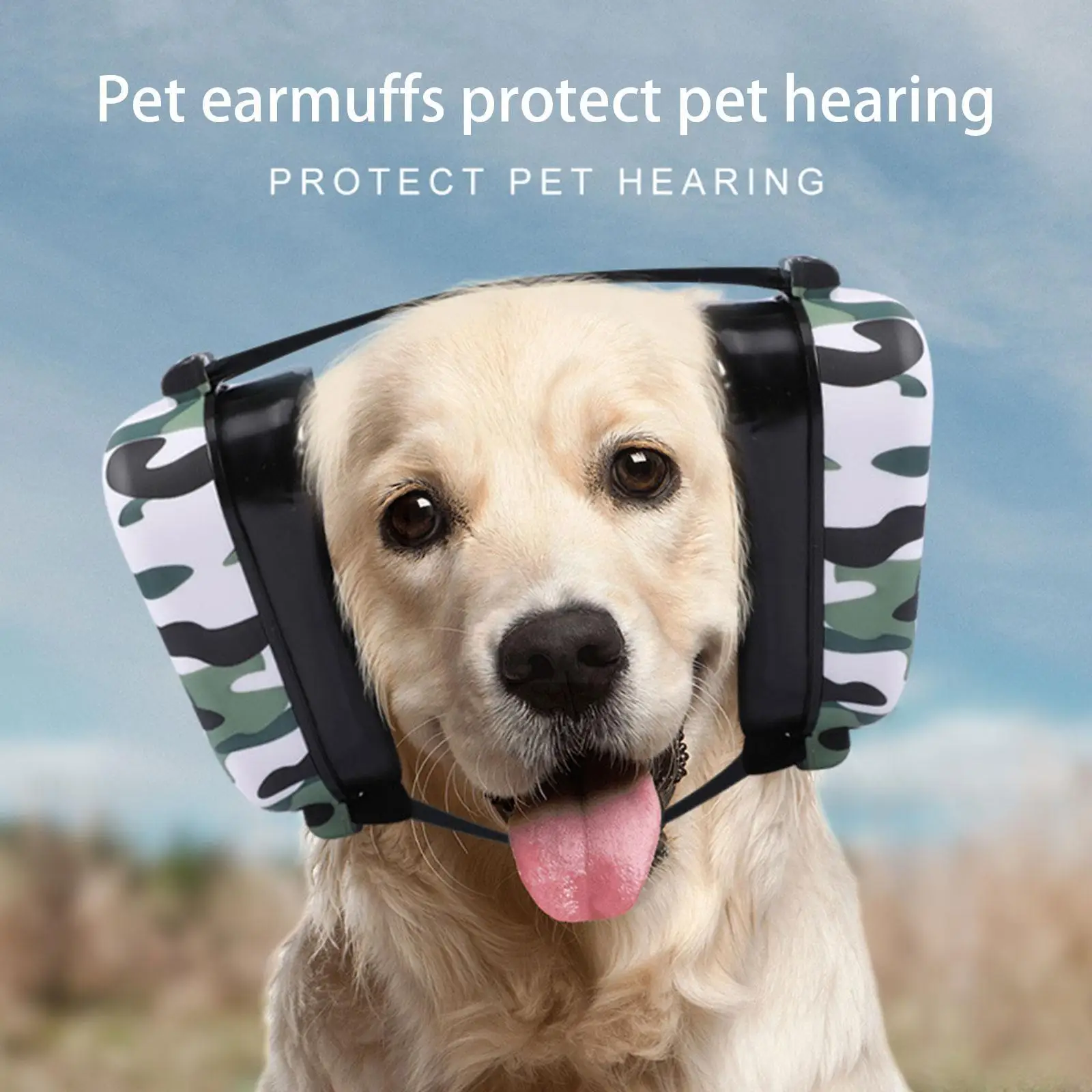 Paraorecchie per animali domestici protezione dell'udito indossata dalla testa forniture per orecchie antirumore paraorecchie paraorecchie riduzione per animali domestici cani multifunzione rumore V8R5