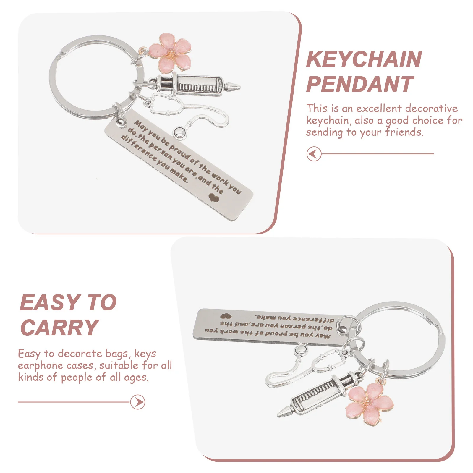 Hanging Keychain Stethoscope Keyring Gift Portable Graduation Car Charms Pendant