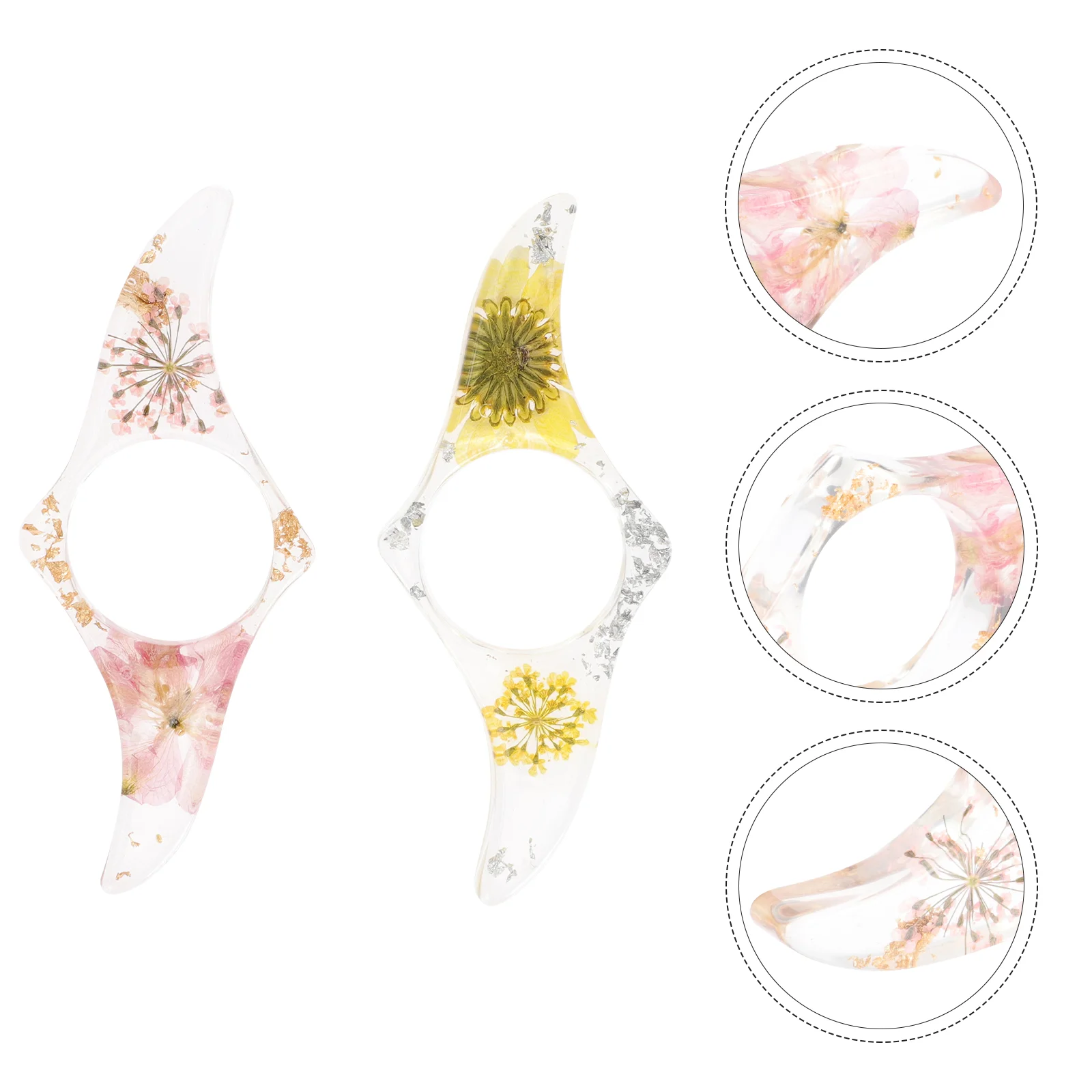 

Page Holder Book Reading Thumb Flower Floral Transparent Ring Accessories Bookmarks Resin Bookmark Pressing Support Spreader