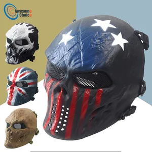 Полнолицевая маска с черепом Chief M08, Пейнтбольная мягкая пластиковая тактическая маска для пейнтбола, CS, боевая игра, Хэллоуин, косплей, Спортивная защитная маска