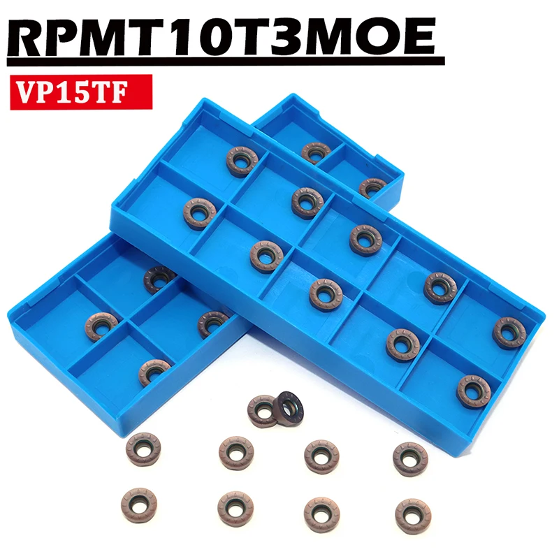 

Turning Lathe Inserts RPMT10T3 MOE JS VP15TF Turning Tools Carbide Insert RPMT Metal Lathe Tools CNC Milling Inserts