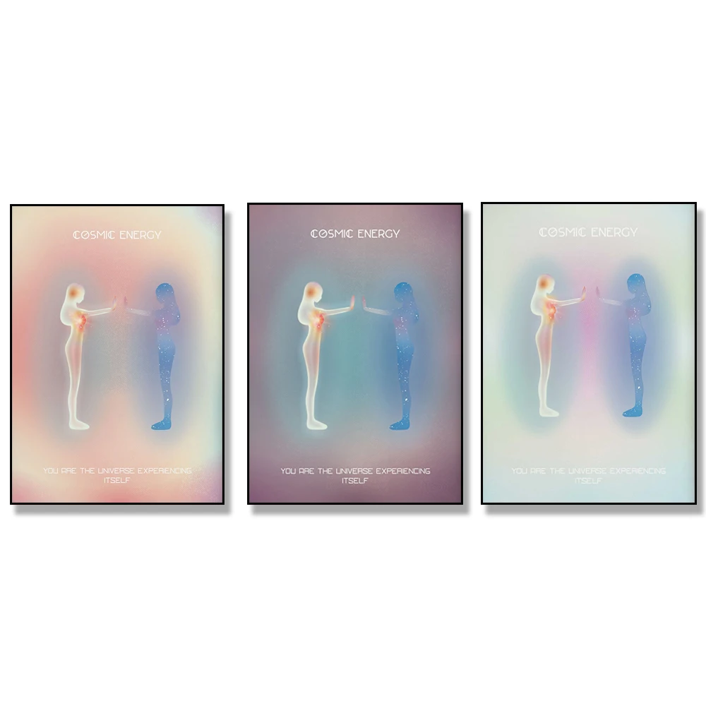 Космическая Энергия оригинальный градиент Художественная печать сиреневая мята