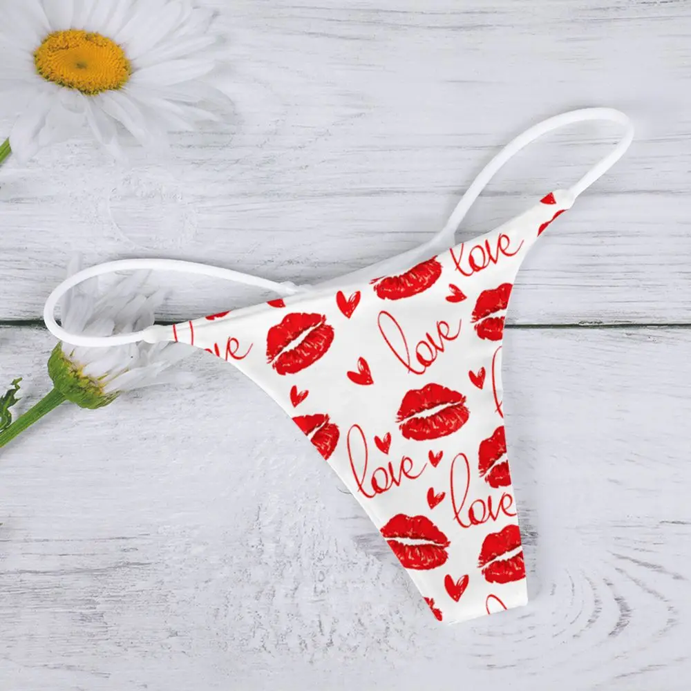 Женские Бесшовные трусики-стринги Red Lip нижнее белье для женщин трусики с низкой