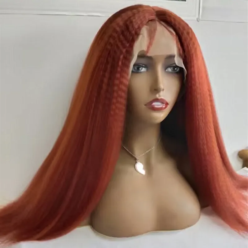 

Натуральный длинный 28-дюймовый мягкий оранжевый коричневый курчавый парик с прямыми волосами для женщин натуральные волосы курчавый прямой парик с афро-волосами