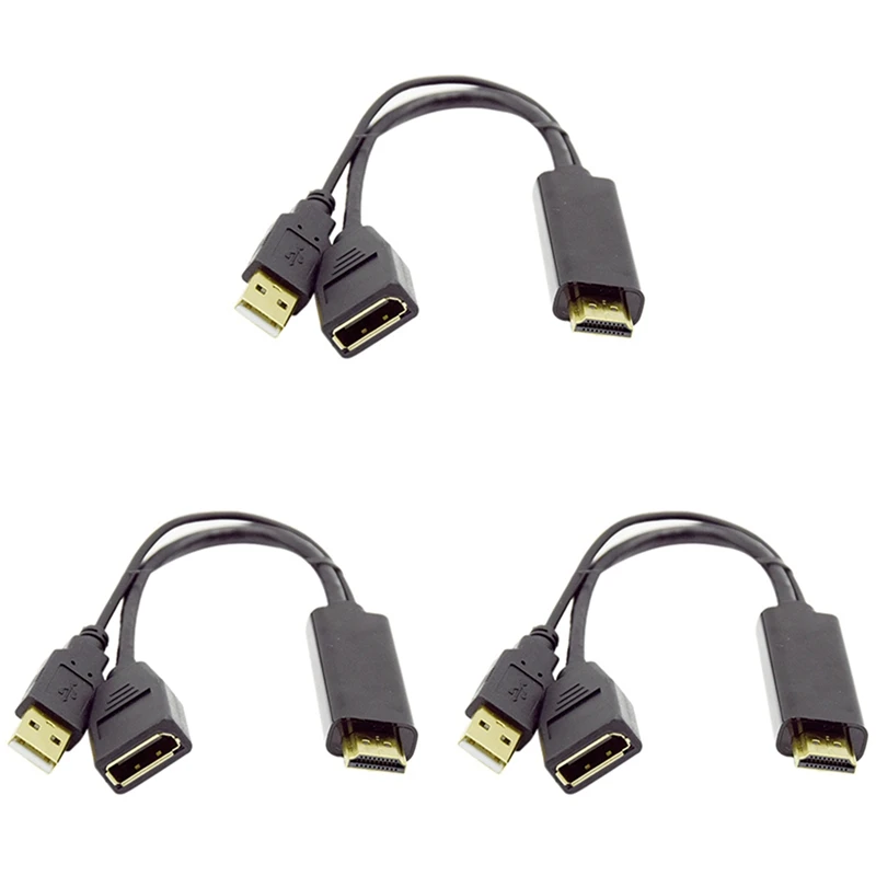 

Переходник с 3-х портов HDMI на дисплей DP Female 4K HD Display HDMI на DP