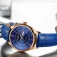 2022 New High Quality Leather Blue Quartz Watch Men Waterproof Watches Business Fashion Auto Date Male Clock Relogio Masculino Other Image