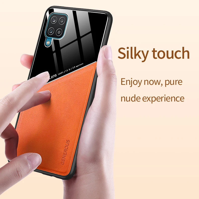 For Samsung Galaxy M32 M22 Case PU Leather Glossy Back Cover Soft Frame Shockproof Phone Case For Samsung Galaxy M32 4G European
