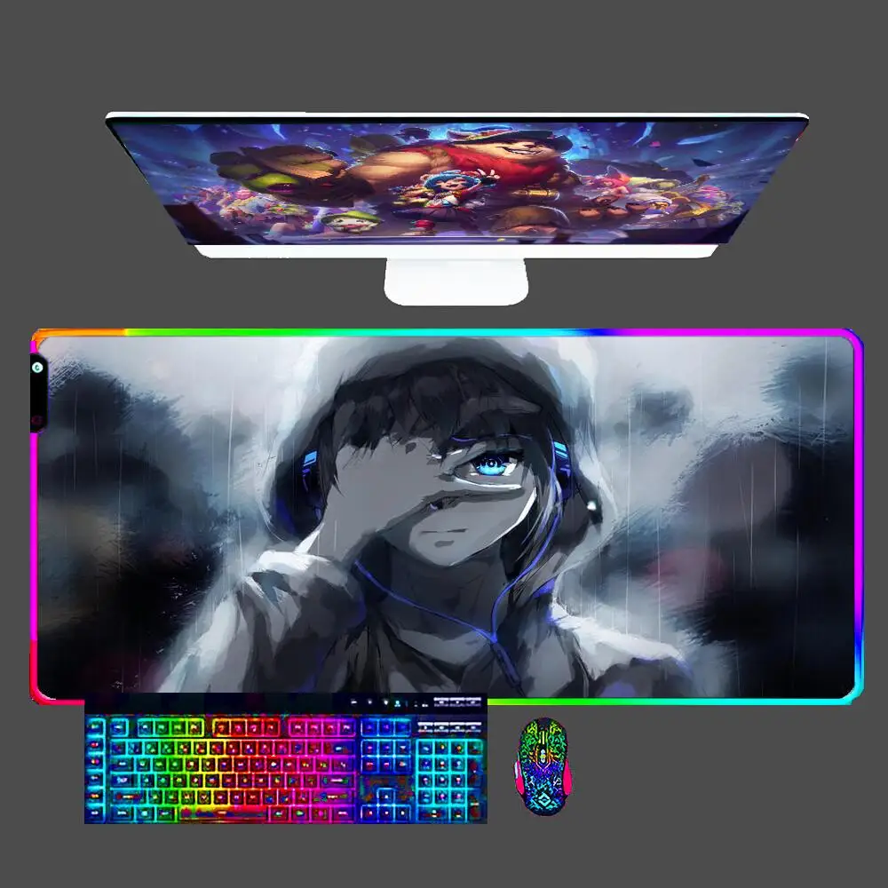 

Anime Original LED Large Mouse Pad 100x50 Gaming Accessories RGB Table Mousepad Mini PC Laptop Computer Keyboard Game Desk Mat