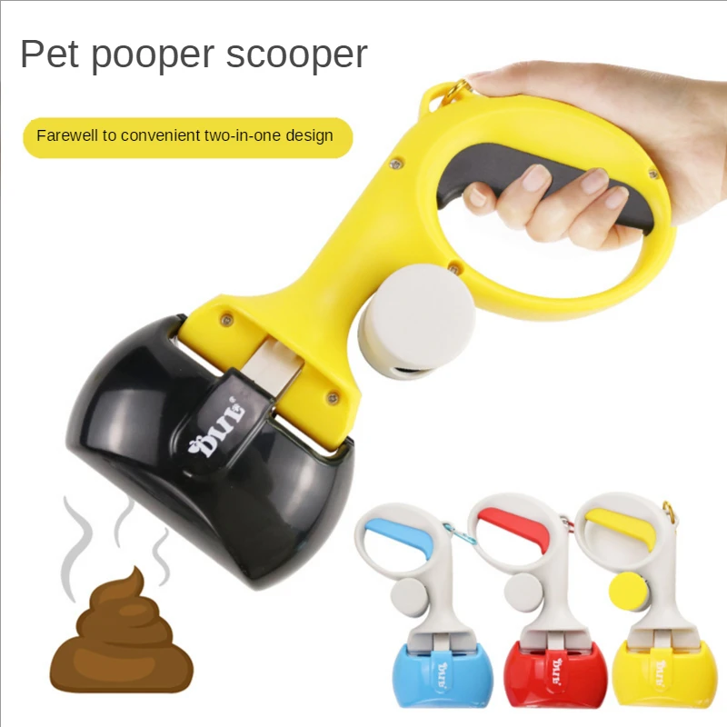 

2 In 1Pet Outdoor Pick Up Excreta Cleaner with 1 Roll Decomposable Bags Dog Pooper Scoopers & Bags Scoop Shovel Pet Accessories