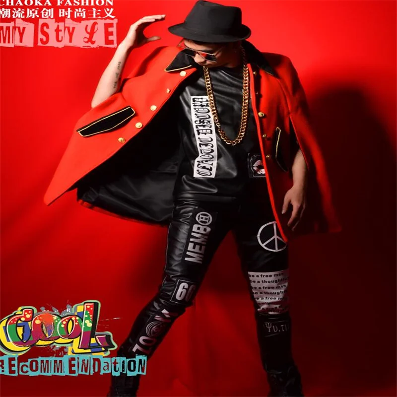 Куртки для ночного клуба мужские пальто мужчин красная атмосфера шерстяная