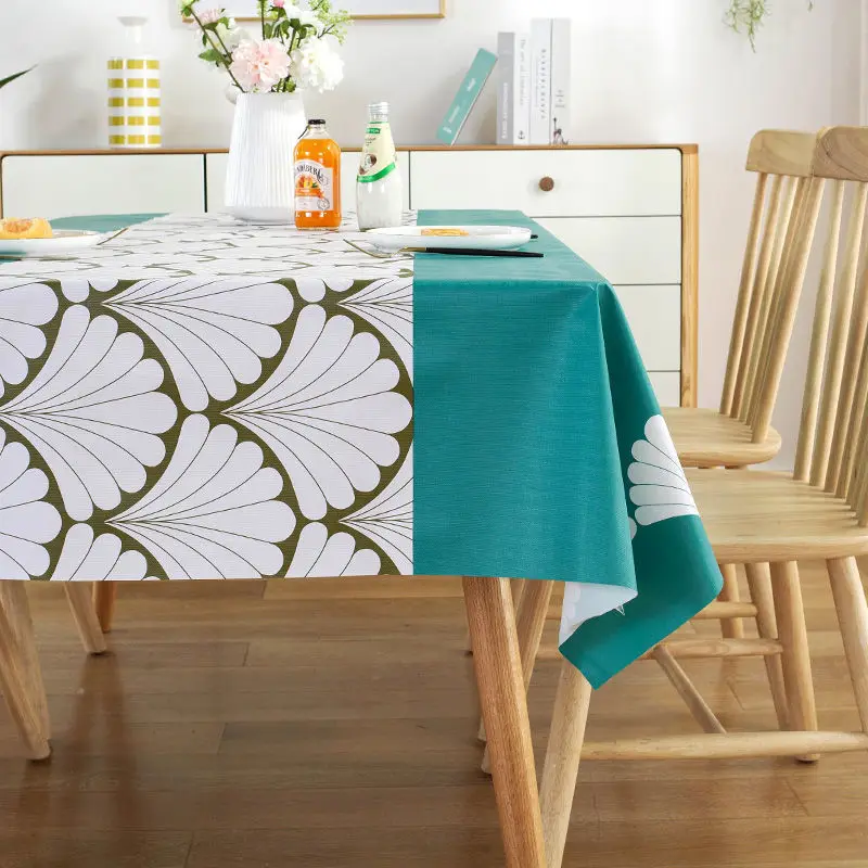 

Tablecloth Rectangular Green Floral Printed Waterproof Table Cover Patchwork for Coffee Dining Table Cloth Nappe De Table Nappe