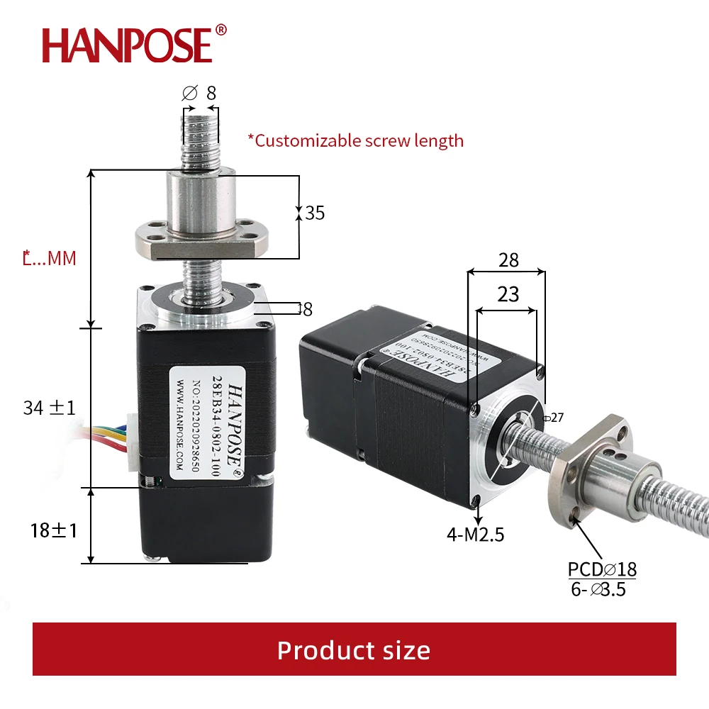 28 шаговых двигателей NEMA11 шариковый винтовой двигатель с замкнутым контуром