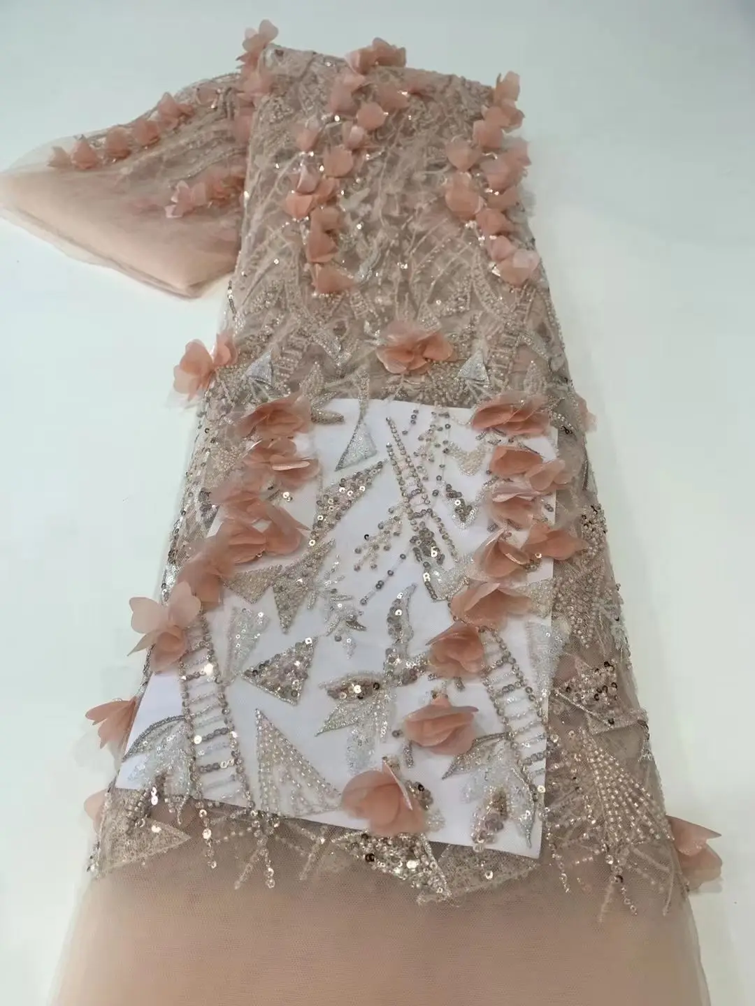 Африканская кружевная ткань с 3d цветами высококачественные кружевные вышитые