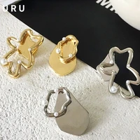 fashion jewelry geometric stud earrings 2021 new trend popular style irregular brass metal earrings for women lady party gifts