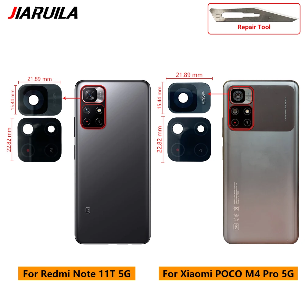 100% Original Camera Glass For Xiaomi Poco X3 NFC Poco M3 X3 GT X4 M4 Pro Poco F3 5G Rear Back Camera glass Lens With Adhesive