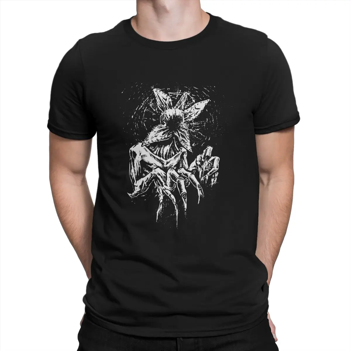 

Men Demogorgon T Shirt Stranger Things Pure Cotton Clothing Vintage Short Sleeve Round Neck Tees Printed T-Shirts