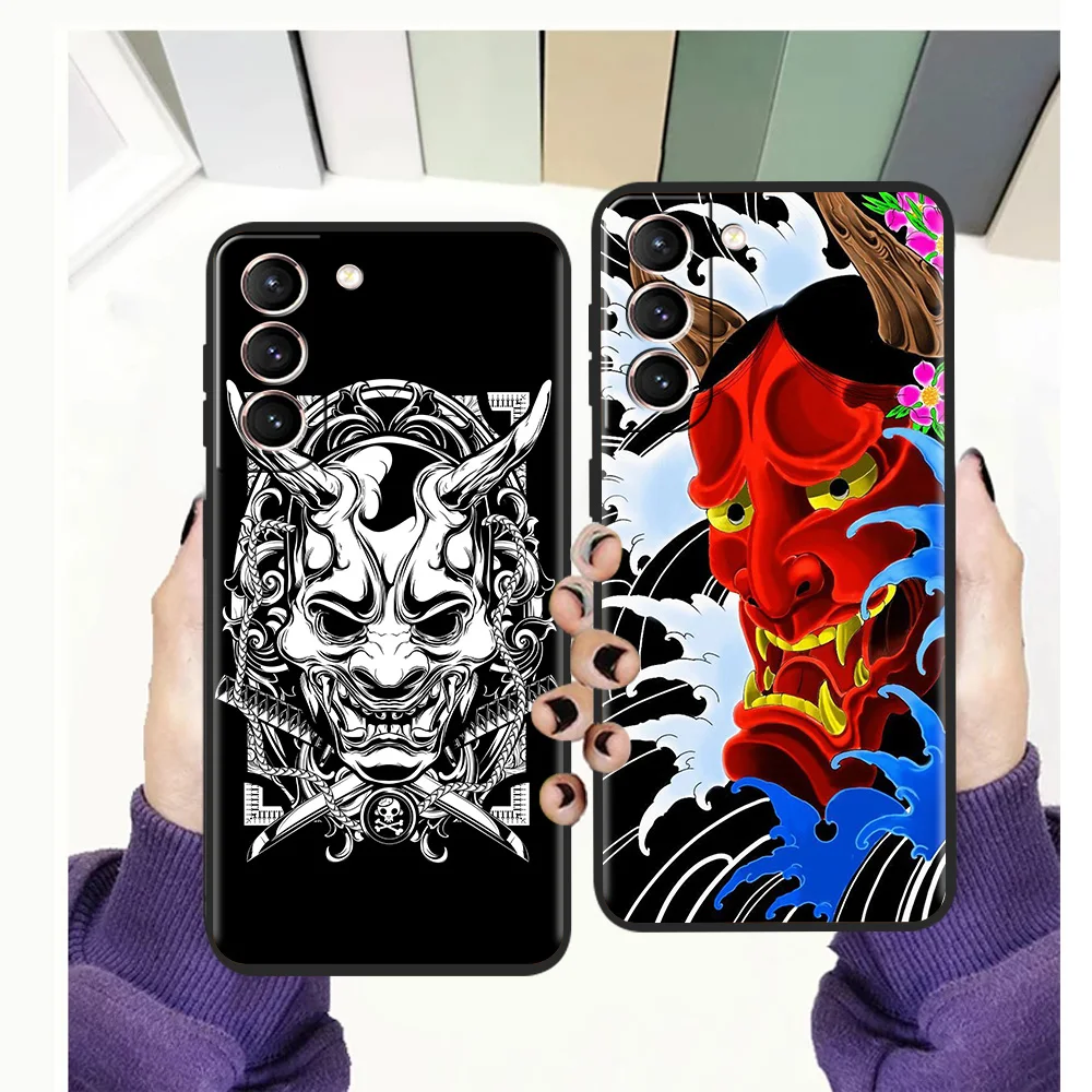 

Japanese Oni Hannya Demon Mask Phone Case For Samsung Galaxy S20 S21 FE Note 20 10 Ultra S21 S10 S9 S10E S8 M21 M22 M31 M32 Plus