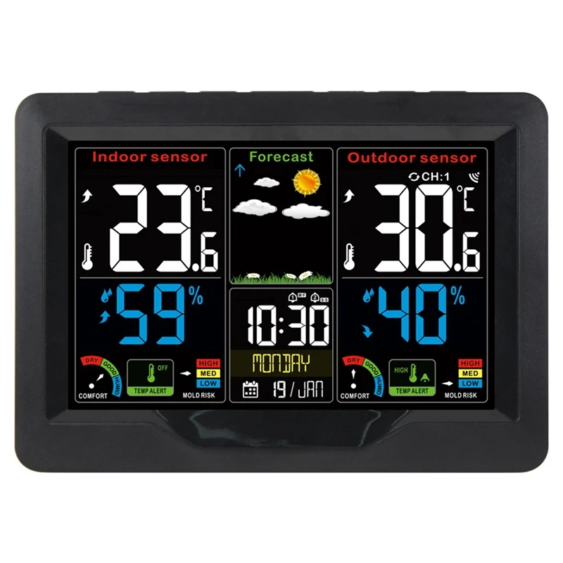 

Weather Station Digital Thermometer Outdoor Temperature Humidity Alarm Clock Wireless Sensor Low Temperature Home
