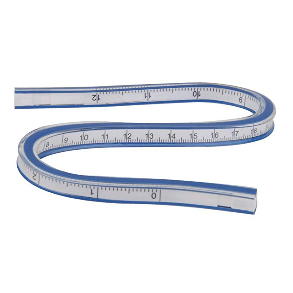 

Flexible Curve Ruler Spiral Drafting Drawing Measure Tool Soft Plastic Tape Measure Ruler 30cm