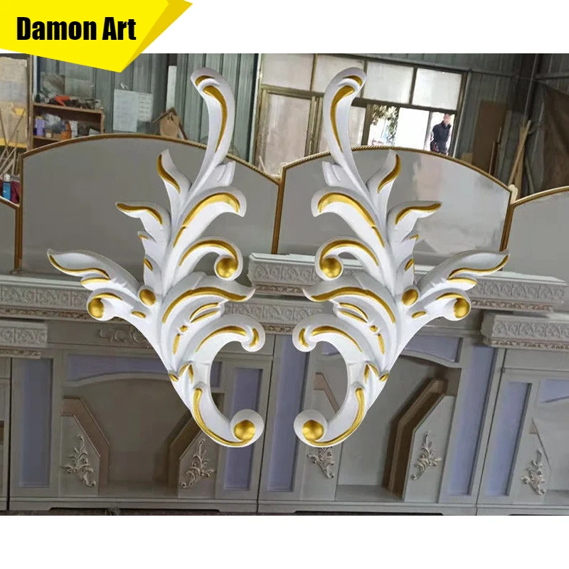 

European Style 3D Wall Stickers Furniture Decals Wardrobe Ceiling Background Wall Decor PVC Carving Plastic Absorption Flower