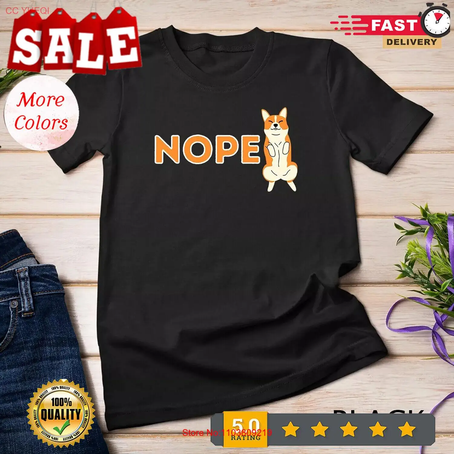 Nope Lazy Corgi-симпатичная футболка для любителей вельш корги унисекс