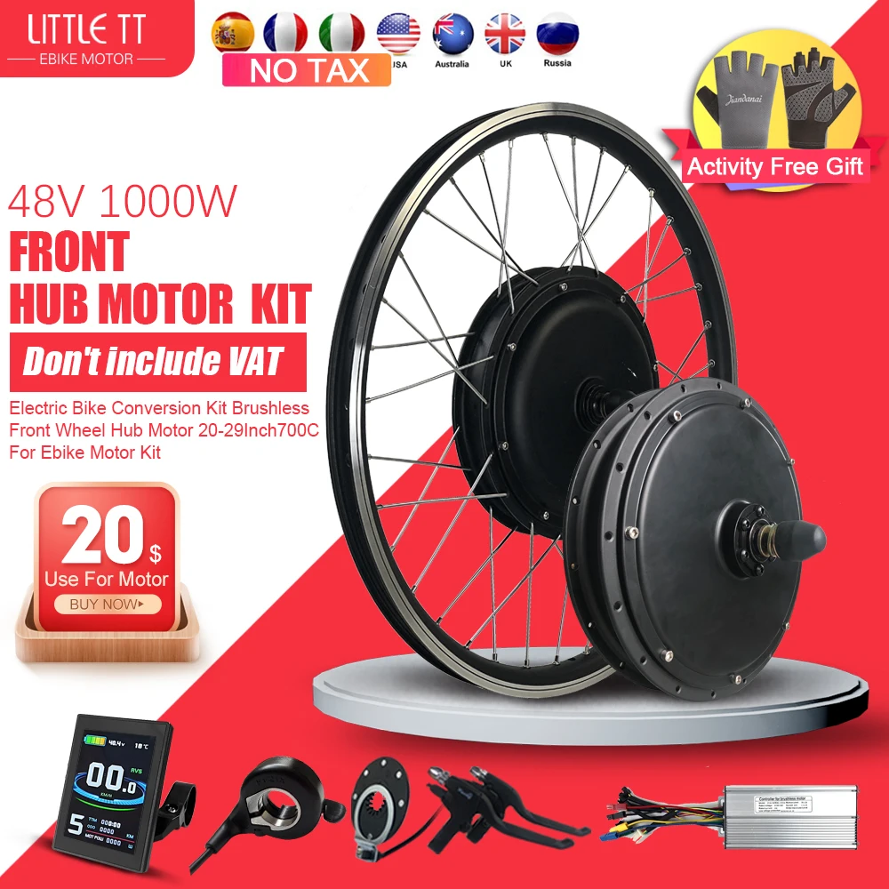 Conversion Kit 48v 1000w Front Hub Motor Wheel 20-29 Inch 700c For Ebike Conversion Kit Mountain Dirt Bike Motor