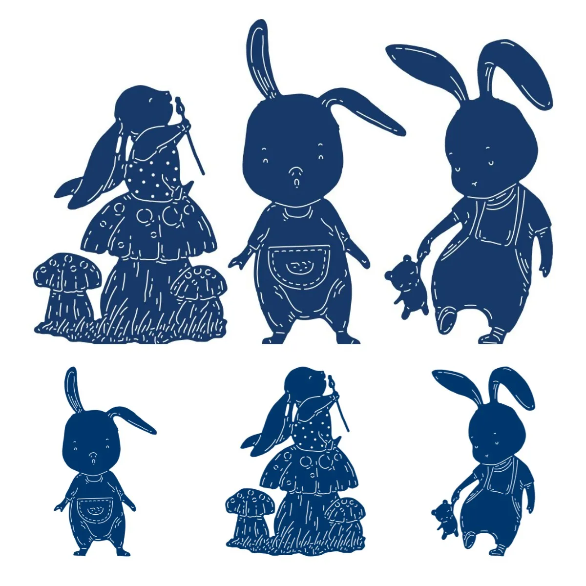 

Металлическая пресс-форма в виде кролика танцующего гриба для «сделай сам» скрапбукинга/декора фотоальбома тисненые бумажные карты 2023 Нов...