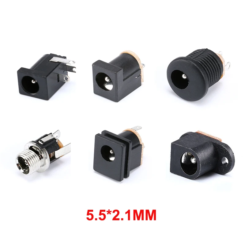 

10 шт. гнездовые разъемы для розеток постоянного тока 5,5*2,1 мм, блок питания постоянного тока, крепление, адаптер питания постоянного тока, сое...