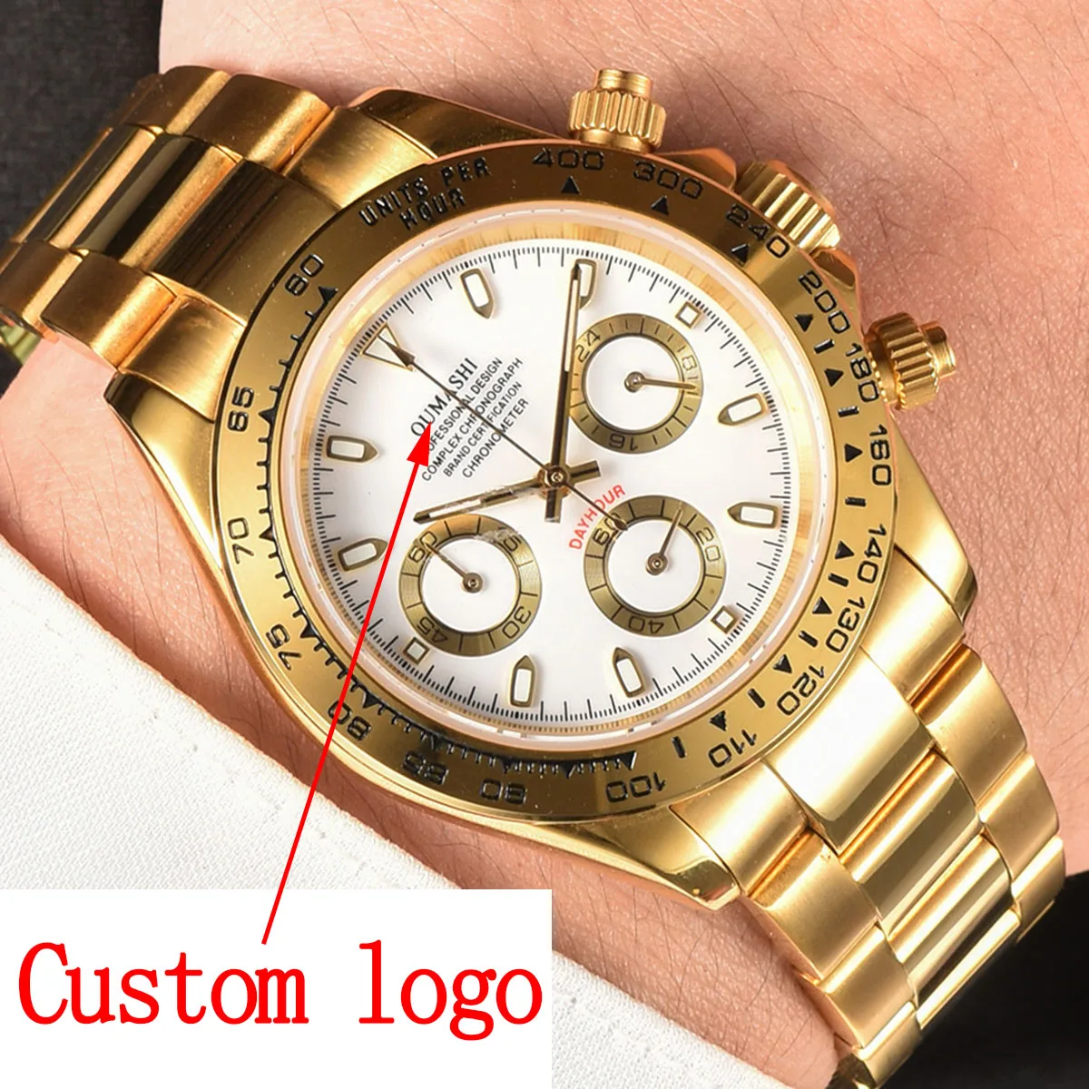 

Sapphire glass custom logo dial vk63 watch chronograph watch luxury watch men 40mm New Quartz Men's Watches Stainless Waterproof