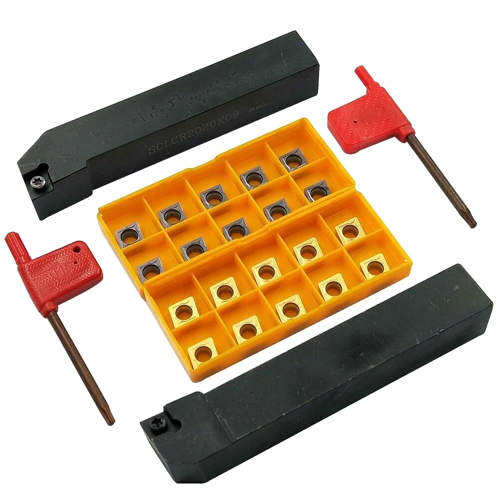 

24pcs/set Accessories SCLCR2020K09 + SCLCL2020K09 Turning Holder + 20* CCMT09T304/08 Carbide Inserts