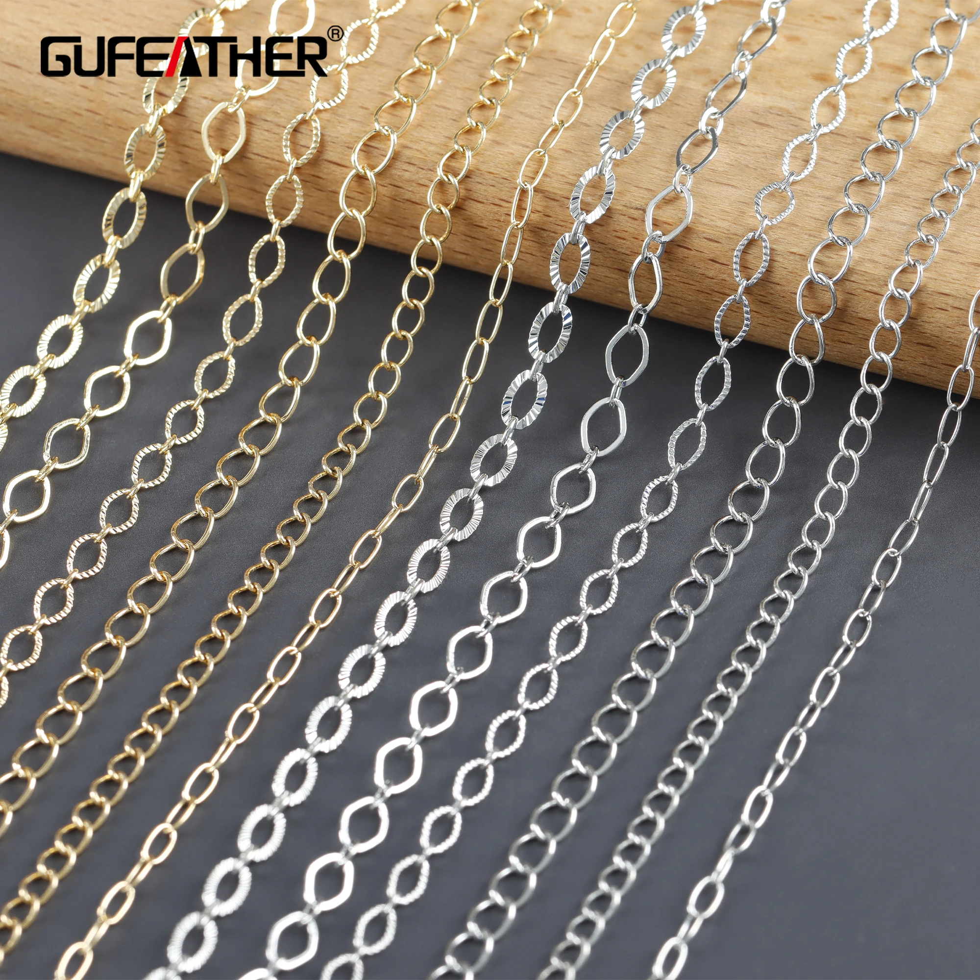 

GUFEATHER C277,diy thin chain,18k gold rhodium plated,copper,pass REACH,nickel free,diy bracelet necklace,jewelry making,3m/lot