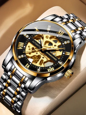 Прозрачные Модные женские роскошные повседневные Дизайнерские мужские часы с кожаным ремешком роскошные механические часы-скелетоны ведущей марки 6020