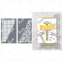 spring flower plaid background metal cutting dies stamps with sarah diy 2022 new scrapbook diary album greeting cards decor mold