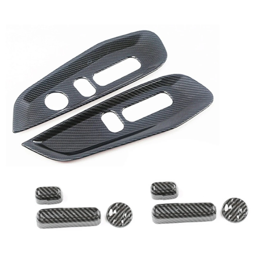 

For Honda CRV CR-V 2017-2021 Car Seat Adjustment Button Switch Cover Trim Decorative Frame Accessories,Carbon Fiber 8PCS