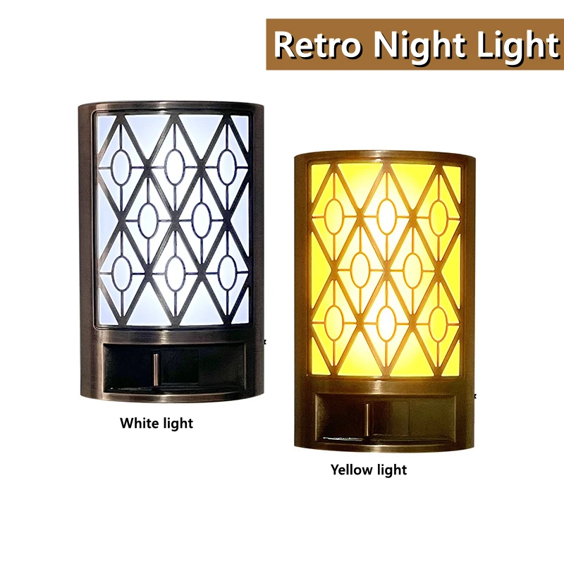 

New Retro LED Night Light 220V smart light sensor Automatic lighting Energy saving Night Lamp For Bedroom Bedside Gift