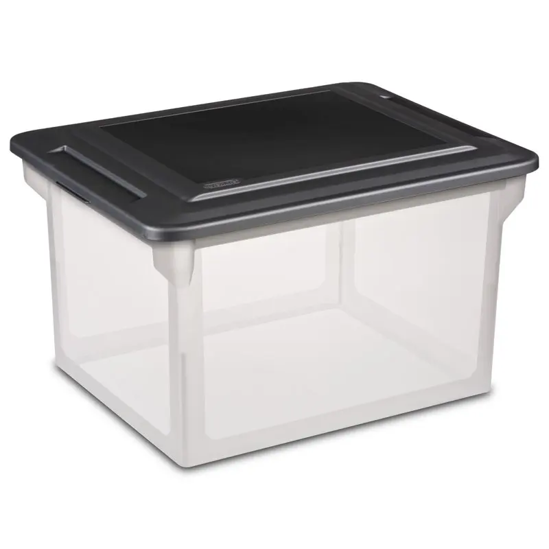 

Plastic Storage Bin/ File Box, 18 1/2" L x 14" W x " H, Black