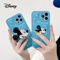 disney cartoon luxury cute mickey case for iphone11 12 13 pro max with stand x xs xr xsmax original airbag drop protection cover
