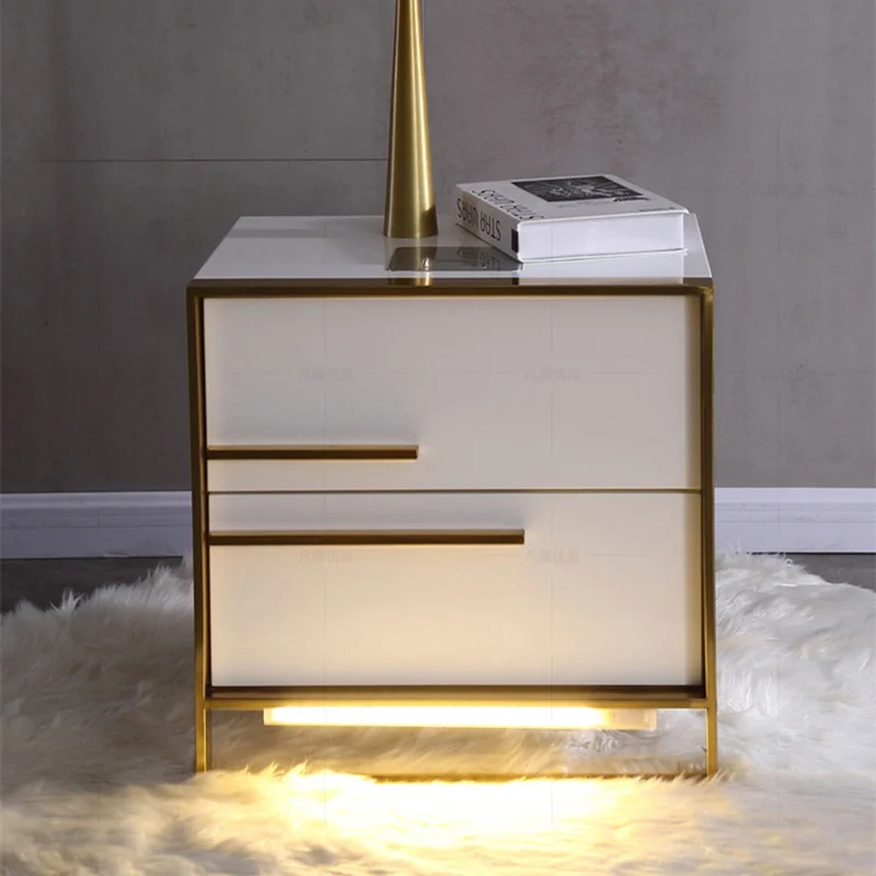 

Smart Bedside Table Modern Style Wireless Modern Charging Bedroom End Table Multi Function Storage Cabinet USB LED Nightstands