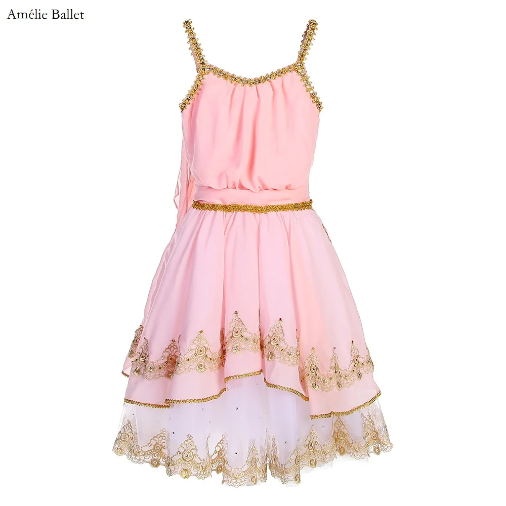 

B22501 Customized The Awakening of Flora Tutu Pink Romantic Long Ballet Tutu Girls & Women Stage Performance Dance Dresses