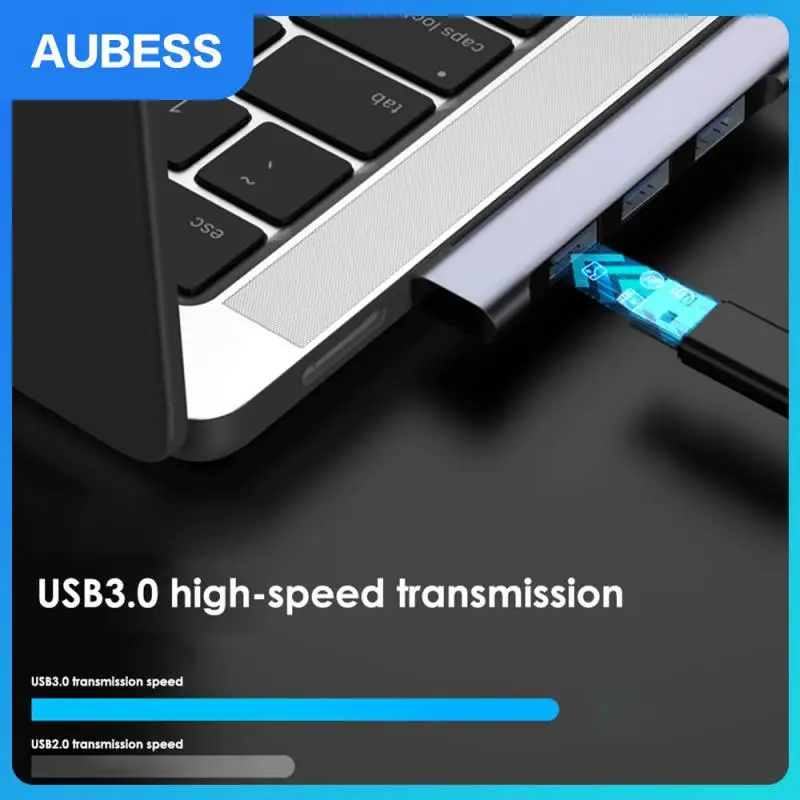 

Usb Hub Docking Station Pd 60w Charging Mini Portable 4 In 1 Usb-c Hub Usb2.0/usb3.0 Office Tools Type C Hub Splitter Adapter