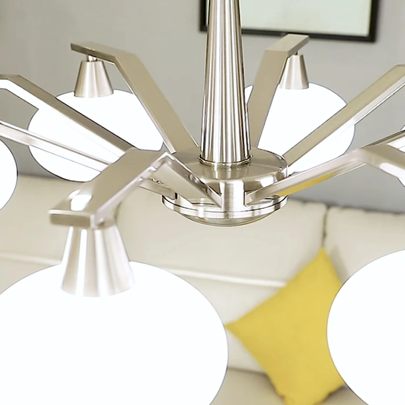 Современная никелевая металлическая светодиодная люстра | Подвесные