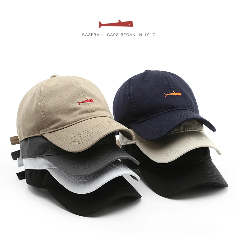 

New Fashion Baseball Cap for Men and Women Retro Dad Hats Summer Outdoor Visors Cap Unisex Snapback Hat Fish Embroidery Hat