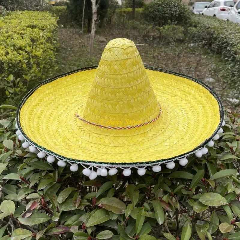 Фото N58F Fiest Hat Fiest Party Hat Мексиканская шляпа сомбреро Соломенная шляпа сомбреро Мексиканская шляпа Сомбреро Праздничная №3