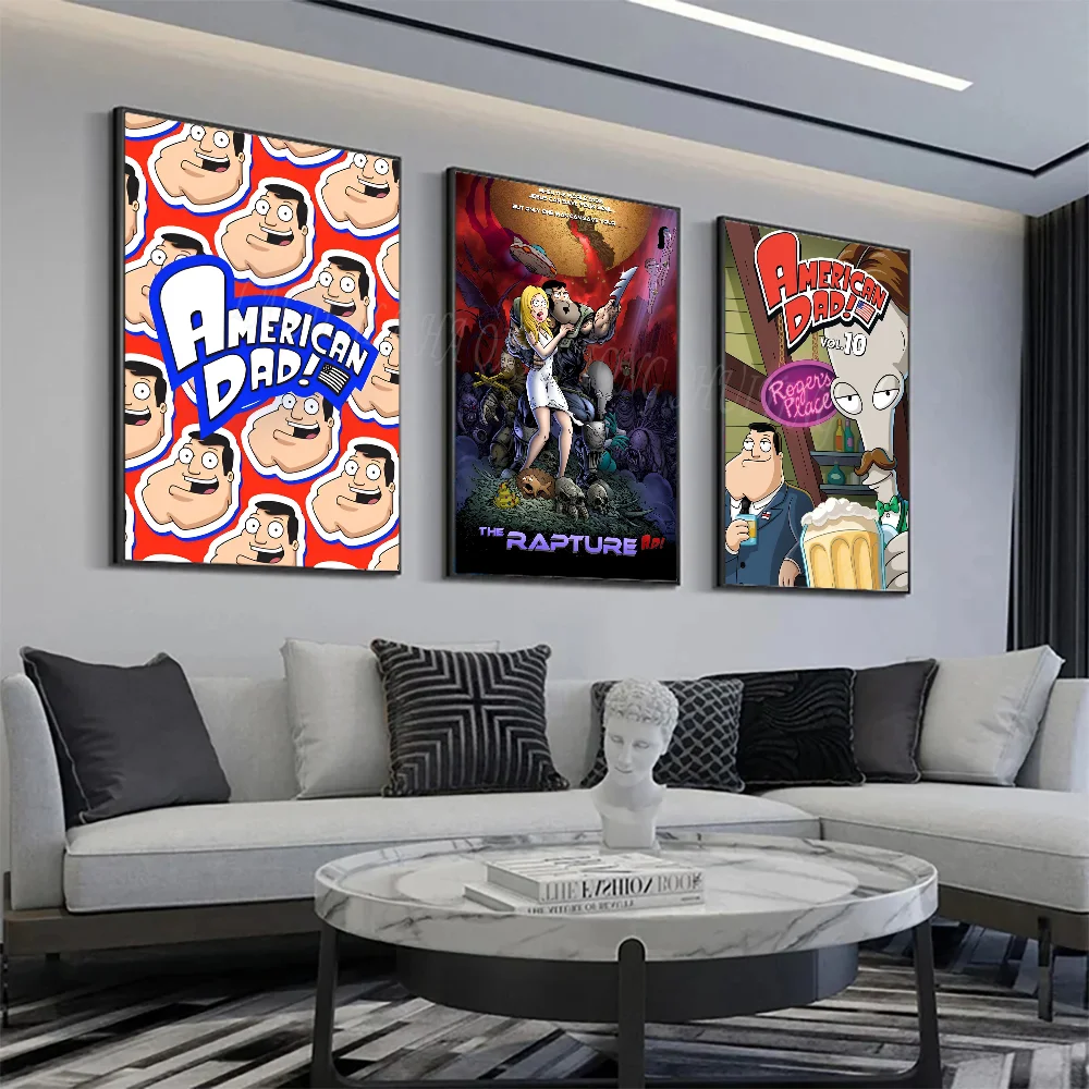 American Dad! Animated Movie Poster Wall Art Home Decor Room Digital Painting Living Restaurant Kitchen