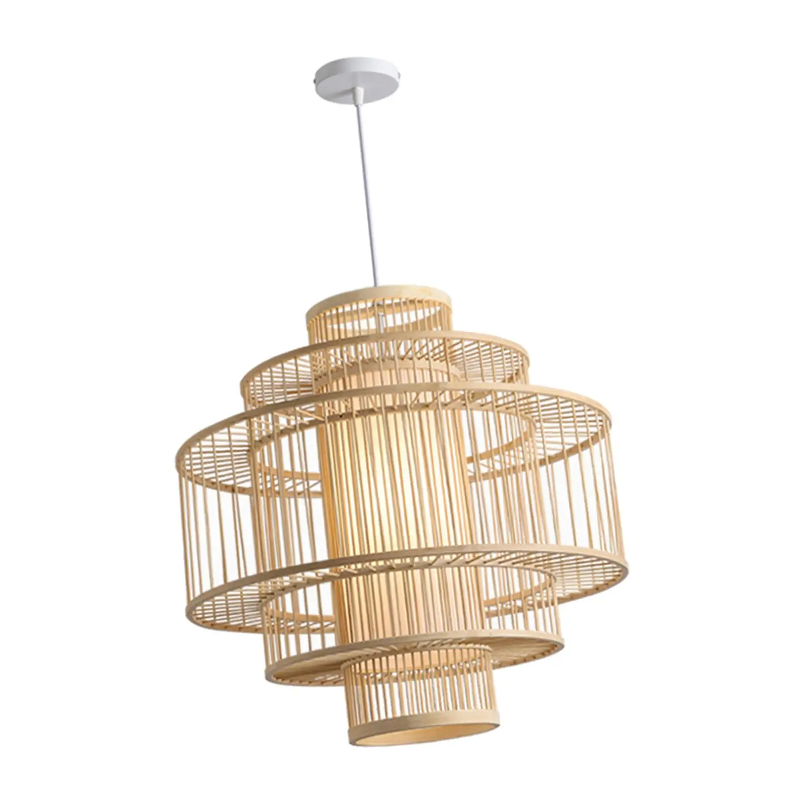 

Винтажная Потолочная люстра, бамбуковый абажур, потолочная лампа для столовой, кухни