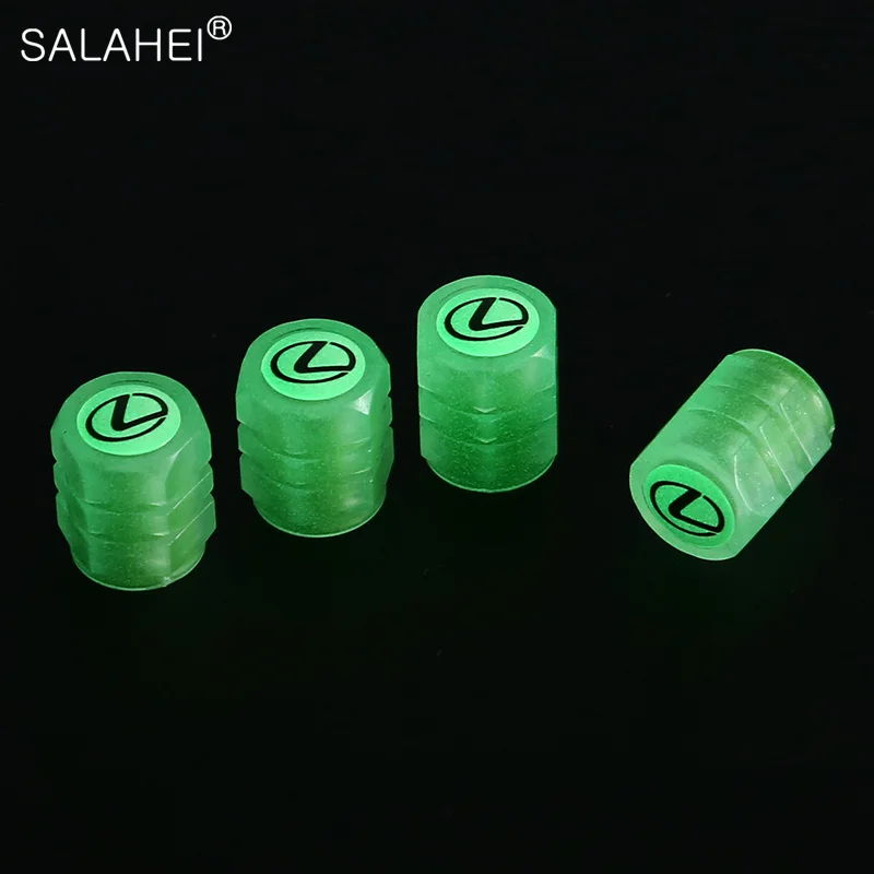 

ABS Luminous Car Wheel Tire Valve Caps Tyre Rim Stem Covers For Lexus CT200h F sport IS RX NX GS GX470 ES300 LS400 Accessories
