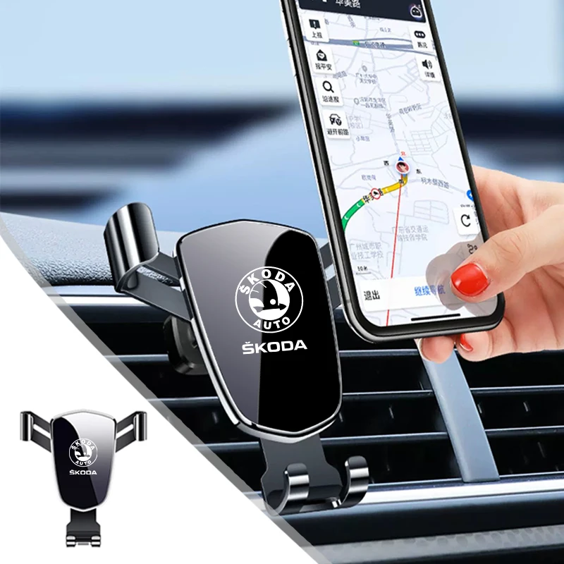 

Car Phone Holder Air Vent Gravity Car Phone Clip Mobile Phone Holder Car Accessories for Skoda Octavia Superb Rapid Kodiaq