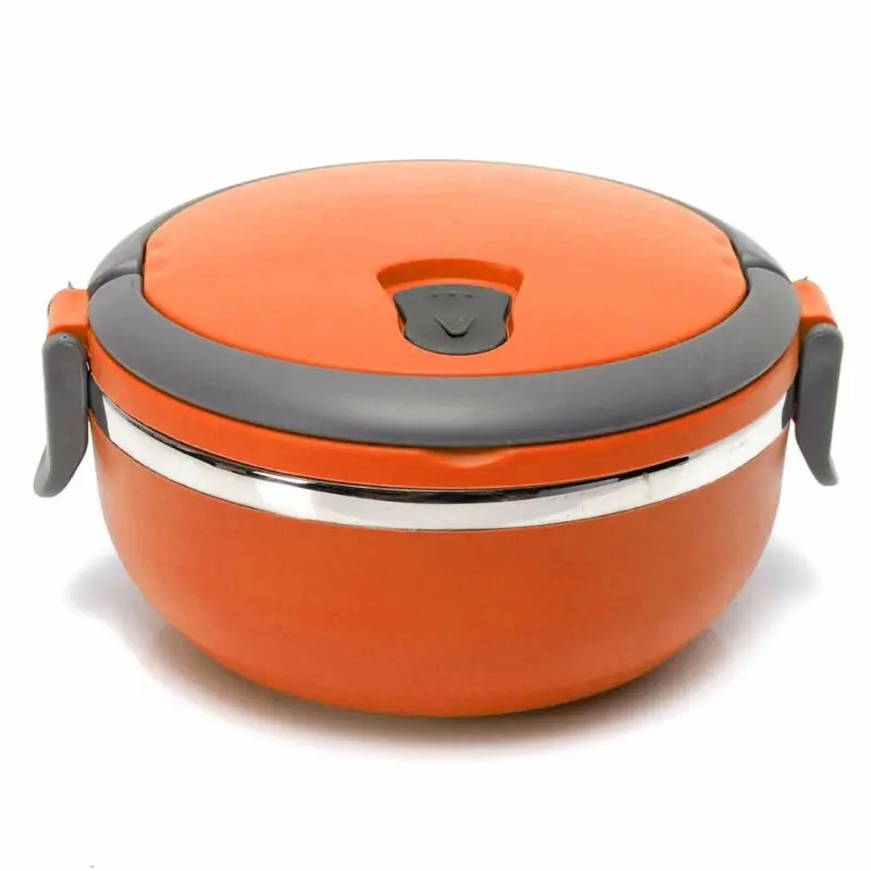 

Stainless Steel Round Lunch Box1 Layer Insulated Food Thermal Containers Case Portable Picnic Camping Rectangular Outdoor
